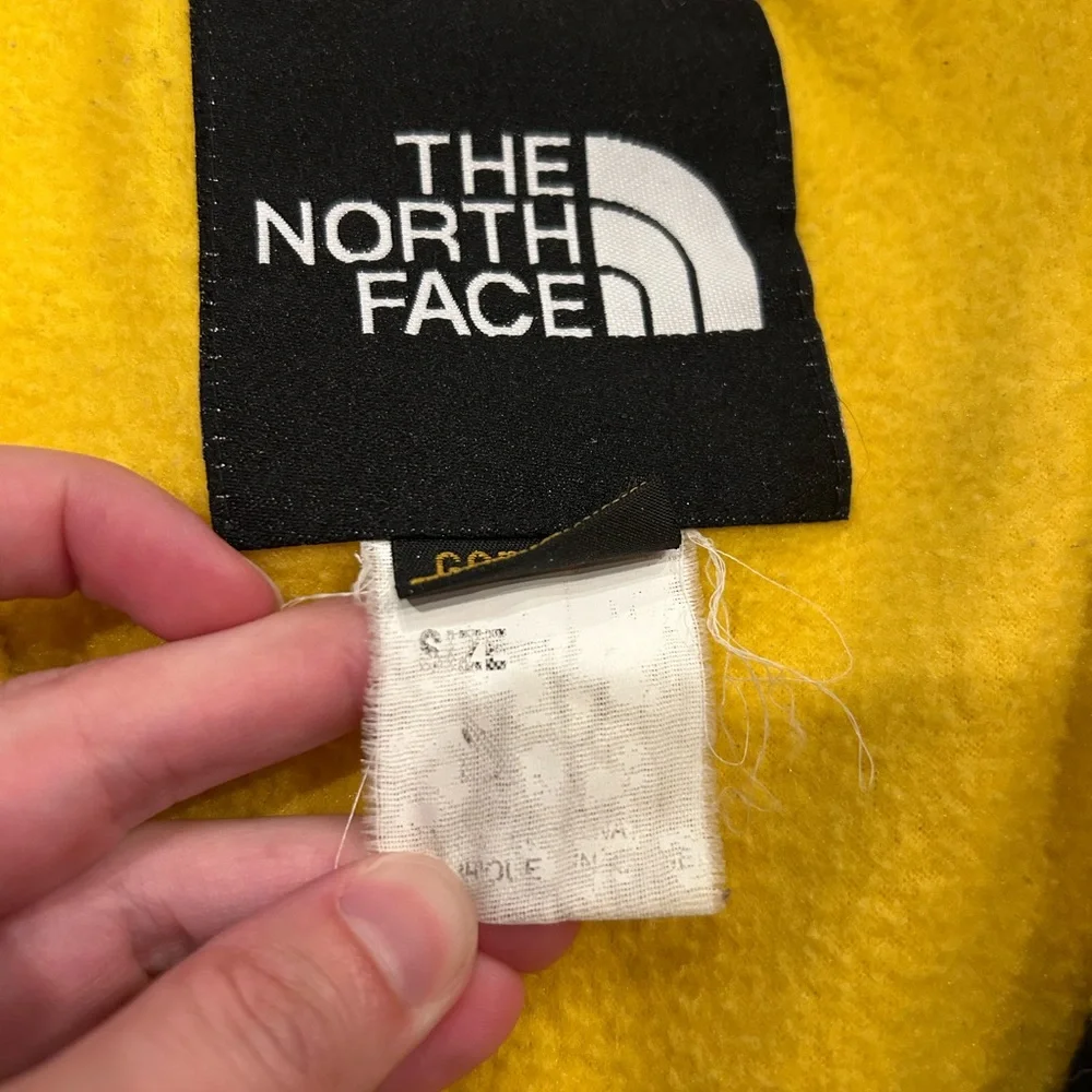 VTG 90s The North Face Denali Fleece Jacket Yellow Black Size Small Gore-Tex